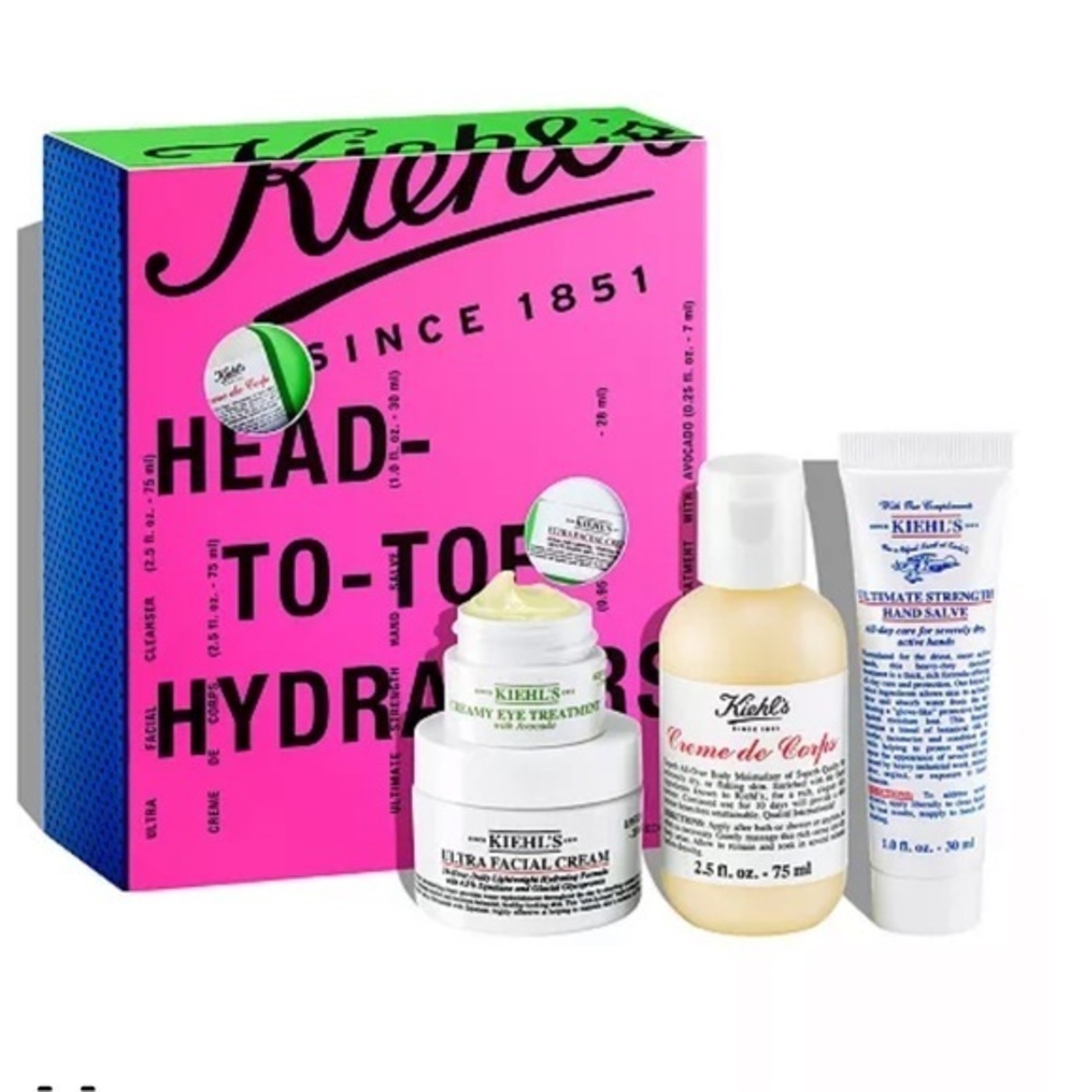 NEW Kiehl’s 4pc Skincare Head-To-Toe Hydrator Gift Set Bundle